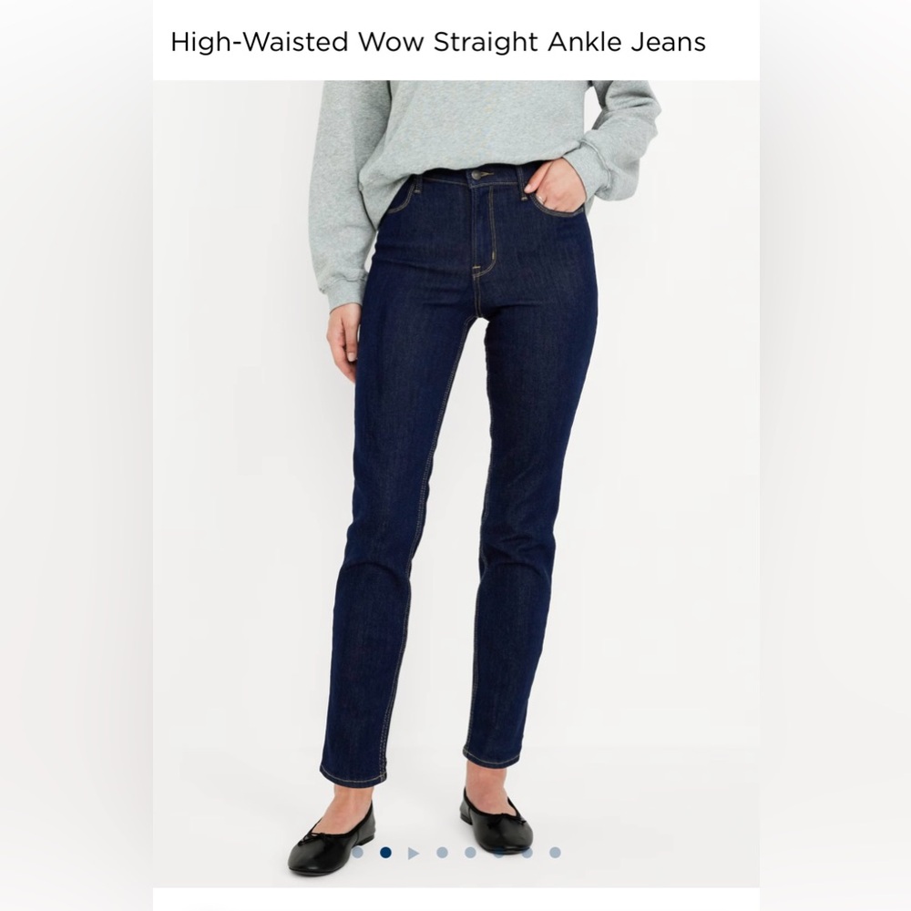 OLD NAVY // SZ 8 tall // High-Waisted Wow Straight Ankle Jeans // retail $35